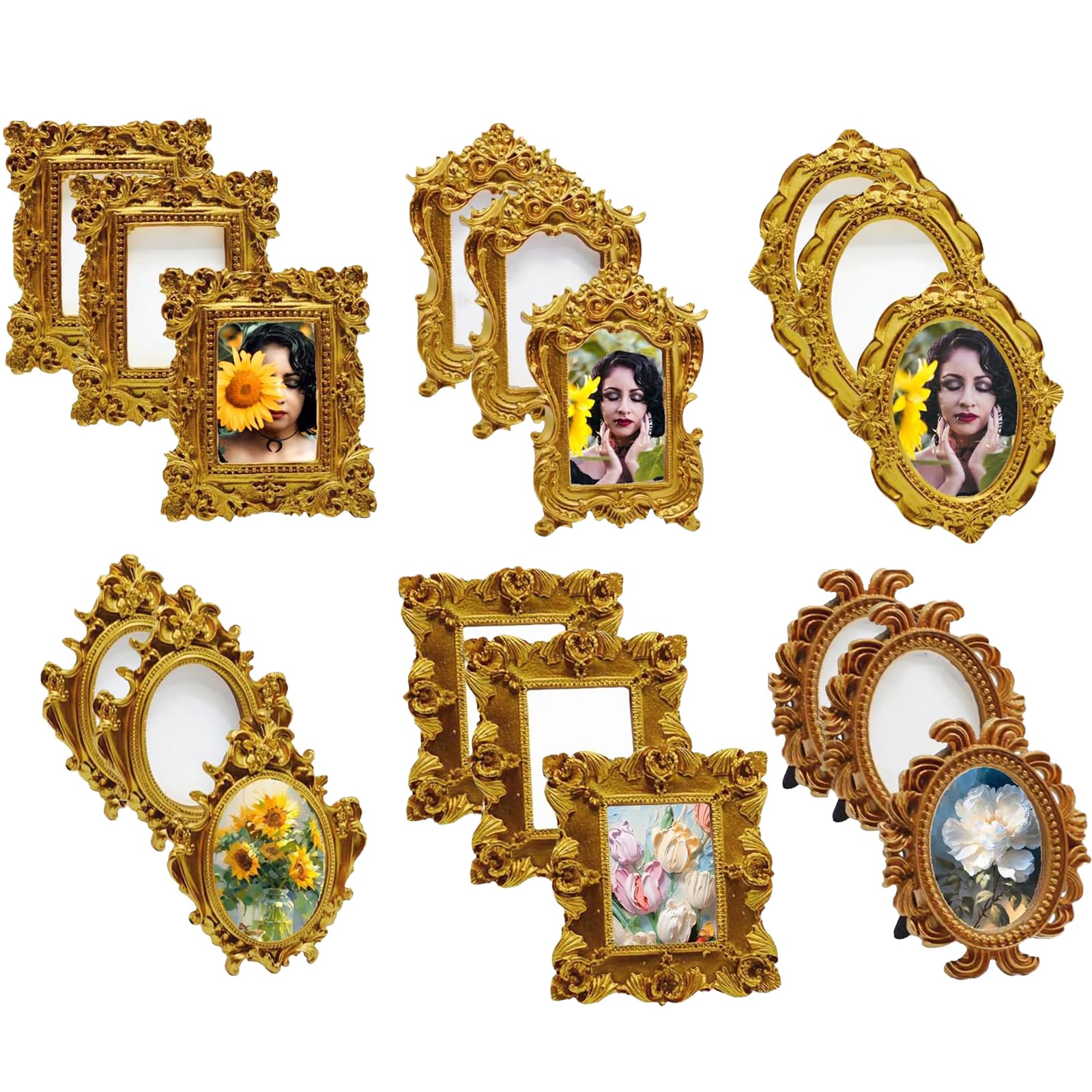 Amazon.com - HAPLOVE 18pcs Vintage Resin Picture Frame Antique